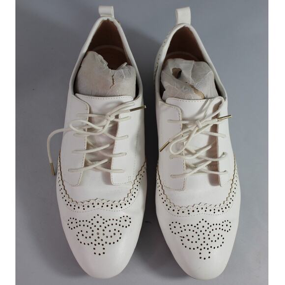Zara wingtip flat loafer white size 41 Us women's 10 academia dance - Picture 3 of 10